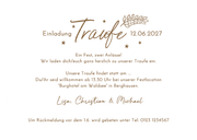 Einladungskarte Traufe Wellenrand Doodles Braun Rückseite