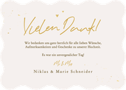 Foto-Dankeskarte Hochzeit 'Love & Thanks' Goldschrift Rückseite