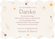 Foto-Danksagung Wellenform Papier mit gepressten Blumen Rückseite