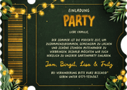 Foto-Einladung Eintrittskarte Ticket Gartenparty Sommer Rückseite