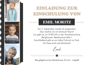 Foto-Einladung zur Einschulung Ticket Kraftlook Rückseite