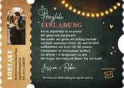 Hochzeitskarte Ticket Wegweiser Rückseite