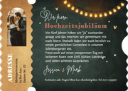 Ticket Einladung Hochzeitsjubiläum Gartenfest Wegweiser Rückseite