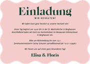 Wellenform Hochzeitskarten-Einladung abstrakte Blumen Rückseite