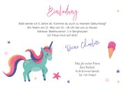 5. Kindergeburtstag Einladungskarte Einhorn & Foto 3