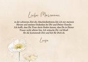 Beileidskarte weiße Mohnblüten Wasserfarbe Beige 3