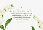 Beileidskarte weiße Orchideen Herz Beileid 3