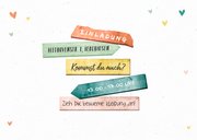 Bunte Einladung 9. Kindergeburtstag Foto & Schild 2