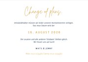 Change-of-plans-Karte zur Hochzeit klassisch Dunkelblau 3