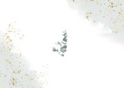 Change-the-date-Karte zur Hochzeit Eukalyptus Rückseite