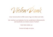 Dankeskarte Geburt Fotocollage Goldlook 3