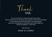 Dankeskarte Hochzeit dunkler Marmor 'Thank you' 3