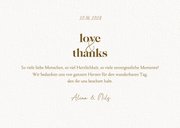 Dankeskarte Hochzeit Fotos, Gold & Eukalyptuskranz 3