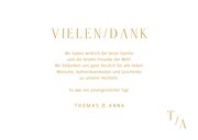 Dankeskarte Hochzeit Goldschrift minimalistisch 3