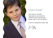 Dankeskarte Kommunion Regenbogen blau & Foto 3