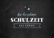 Dankeskarte Schulzeit Kreidetafel blau 2