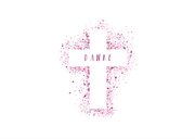 Dankeskarte Taufe Kreuz pink Spritztechnik Foto 2