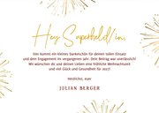 Dankeskarte Weihnachten Mitarbeiter Feuerwerk gold 3