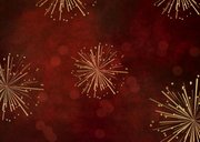 Dankeskarte Weihnachten Mitarbeiter Feuerwerk gold Rückseite