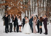 Dankeskarte Winter Hochzeit Tannenzweige mit Foto 2