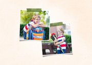 Dankeskarte zur Einschulung rotes Rad mit Leopard 2