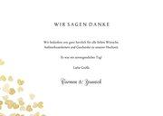 Dankeskarte zur Hochzeit Goldene Herzen 3