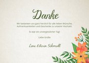 Dankeskarte zur Hochzeit Vintage Blumen mit Foto 3