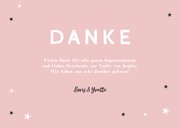 Dankeskarte zur Taufe eigenes Foto rosa Bär und Sterne 3