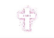 Danksagung Kommunion eigenes Foto pink Kreuz Farbspritzer 2