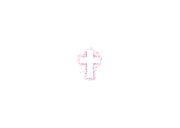 Danksagung Kommunion eigenes Foto pink Kreuz Farbspritzer Rückseite