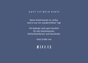 Danksagung Konfirmation eigenes Foto Kreuz Farbspritzer blau 3