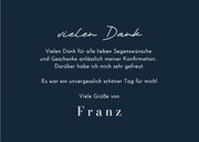 Danksagung Konfirmatonskarte mit Foto in dunkelblau  3