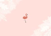 Einladung 6. Kindergeburtstag botanisch Flamingo und Foto Rückseite