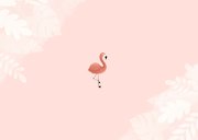 Einladung 6. Kindergeburtstag botanisch Flamingo und Foto Rückseite