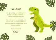 Einladung 6. Kindergeburtstag Dinosaurier, Foto und Blätter 3