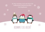 Einladung 6. Kindergeburtstag Pinguine rosa Party 3