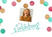 Einladung Einschulung Konfetti & Fotocollage pink 2