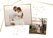 Einladung Hochzeit Foto Linienspiel gold 2