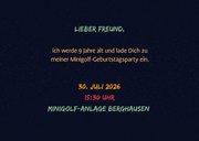 Einladung Minigolf-Party - Funky Lettering 9 Jahre 2