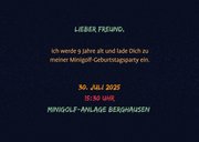 Einladung Minigolf-Party - Funky Lettering 9 Jahre 2