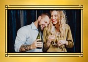 Einladung Silvesterparty V.I.P.-Ticket schwarz-gold 2