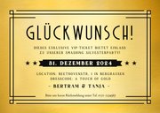 Einladung Silvesterparty V.I.P.-Ticket schwarz-gold 3