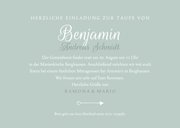 Einladung Taufe klassisch blaugrün eigenes Foto 3