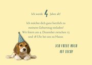 Einladung zum 4. Kindergeburtstag Partyhund 3