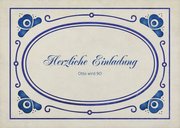 Einladung zum Geburtstag delfterblaue Ornamente 2