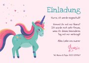 Einladung zur Einschulung Foto, Einhorn & Regenbogen 3