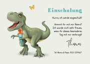 Einladung zur Einschulung mit Foto und T-Rex 3