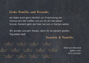 Einladung zur Einschulung Papierboote beige Kreidetafel 3