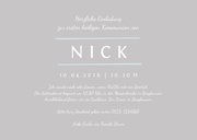 Einladung zur Kommunion blau schlichte Eleganz mit Foto 3