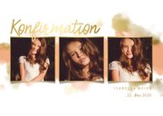 Einladung zur Konfirmationsfeier Fotocollage Goldlook 2